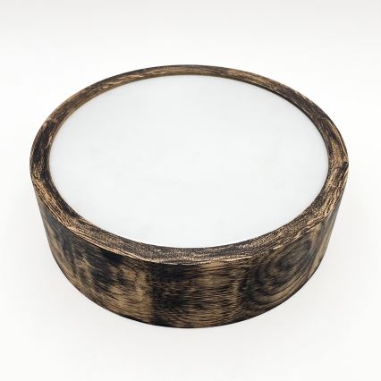 Deckenleuchte für Badezimmer OAK SMOKY 2xE27/15W/230V IP54 Ø 27,5 cm Eiche/Braun