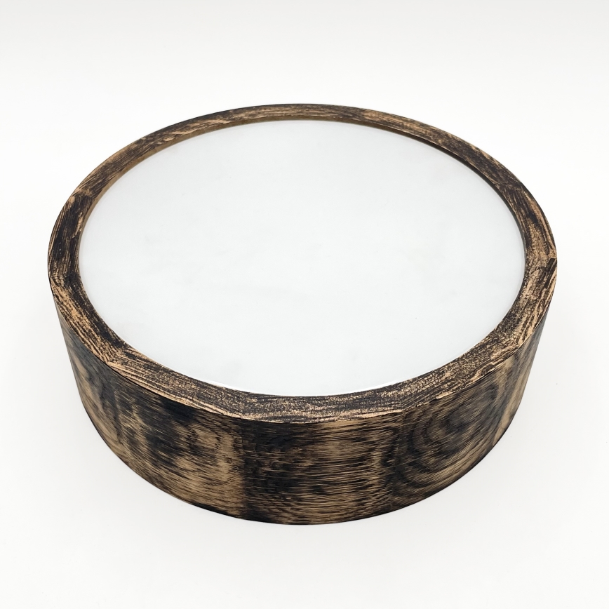 Deckenleuchte für Badezimmer OAK SMOKY 2xE27/15W/230V IP54 Ø 27,5 cm Eiche/Braun