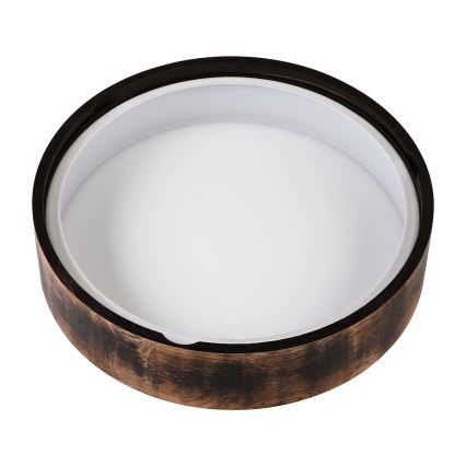 Deckenleuchte für Badezimmer OAK SMOKY 3xE27/15W/230V IP54 Ø 37,5 cm Eiche/Braun