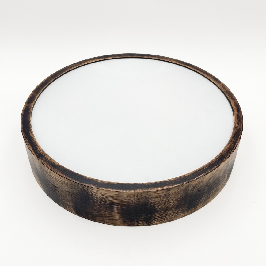 Deckenleuchte für Badezimmer OAK SMOKY 3xE27/15W/230V IP54 Ø 37,5 cm Eiche/Braun