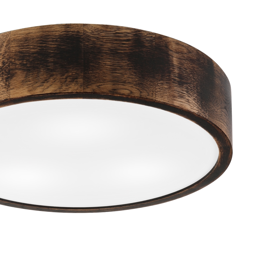 Deckenleuchte für Badezimmer OAK SMOKY 3xE27/15W/230V IP54 Ø 37,5 cm Eiche/Braun