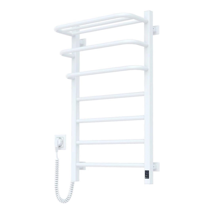 Badezimmer-Elektro-Heizkörper mit Thermostat FORTIS 350W/230V 80,6 cm IP44 weiß links eckig