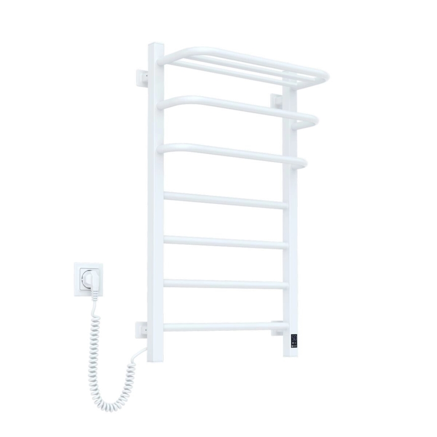 Badezimmer-Elektro-Heizkörper mit Thermostat FORTIS 350W/230V 80,6 cm IP44 weiß links eckig
