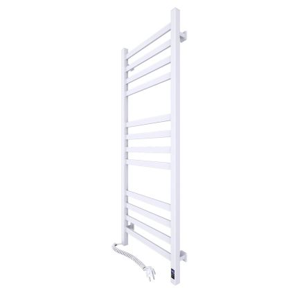 Badezimmer-Handtuchheizkörper AVANGARD mit Thermostat, 227 W, 120 x 48 cm, weiß, links