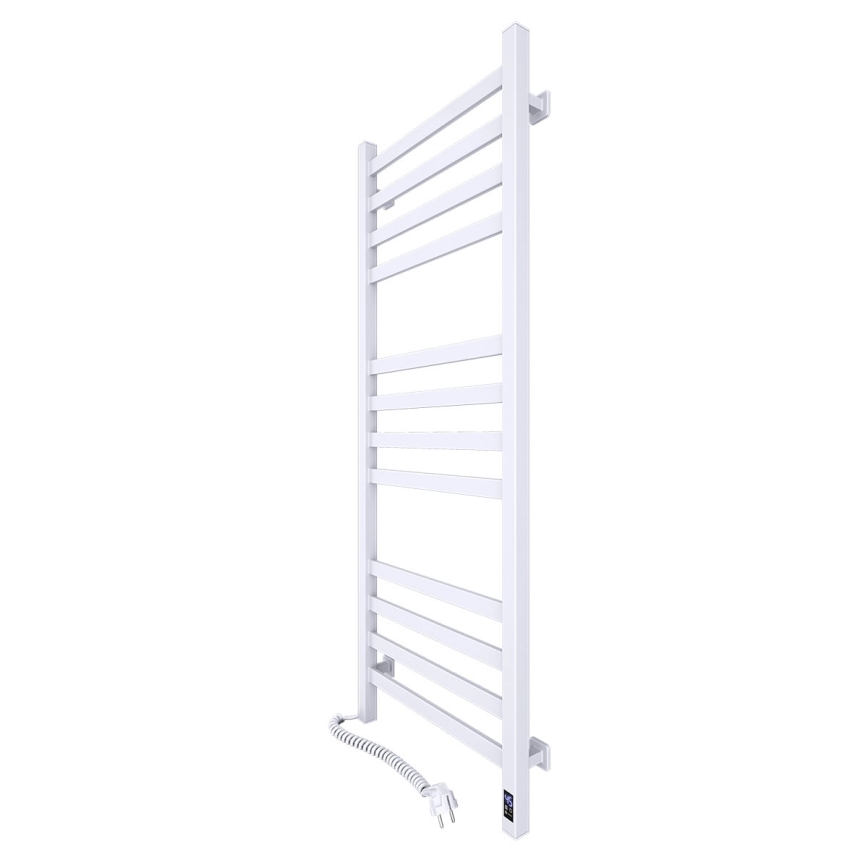 Badezimmer-Handtuchheizkörper AVANGARD mit Thermostat, 227 W, 120 x 48 cm, weiß, links