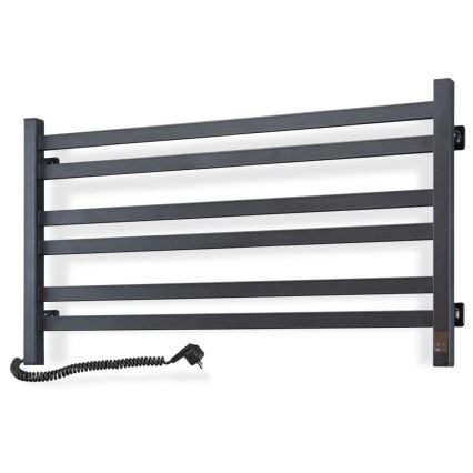 Bad-Handtuchheizkörper mit Thermostat AVANGARD 316 W/230 V 50,6 cm IP44 schwarz links eckig