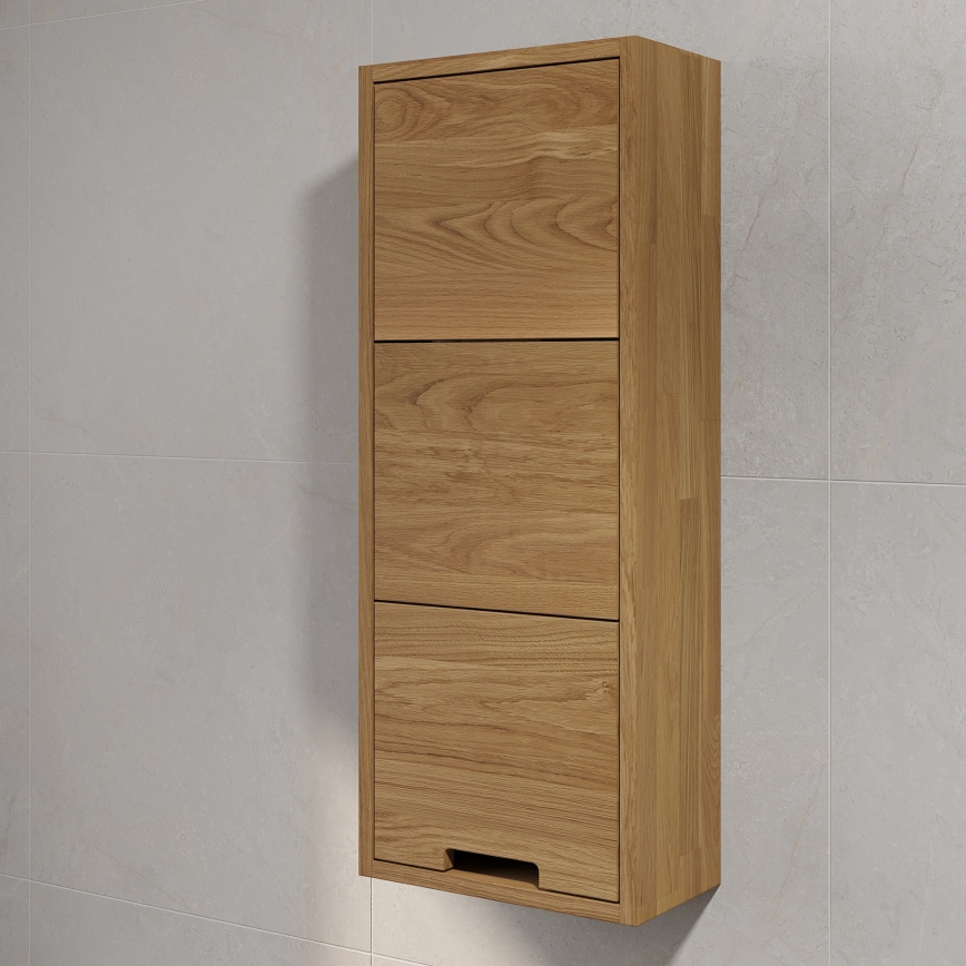 Badezimmer-Hängeschrank GRIBSKOV 90 cm beige/Eiche