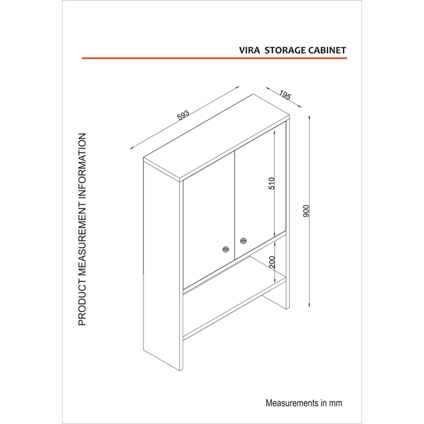 Badezimmer-Hängeschrank VIRA 90x59 cm weiß