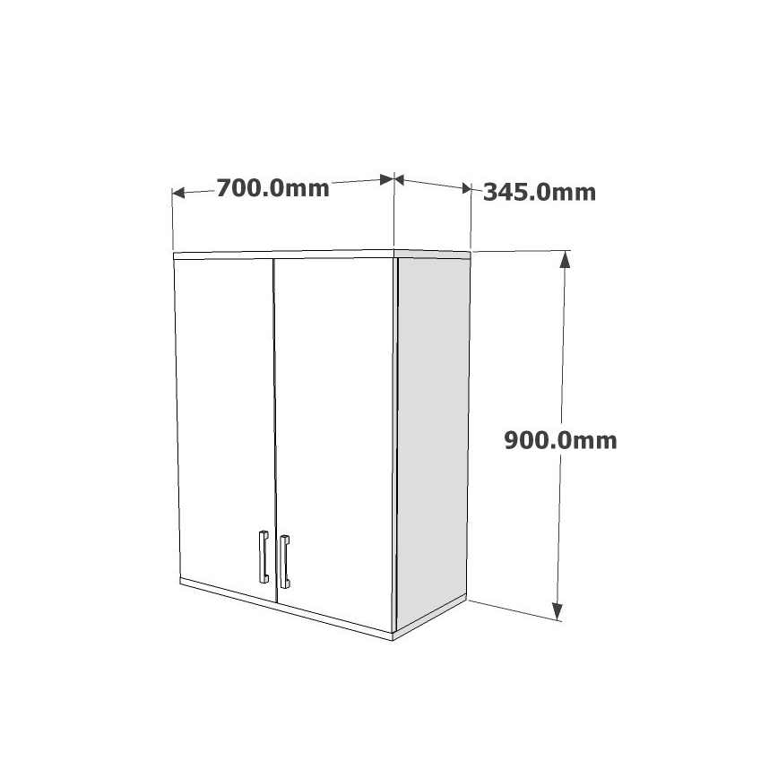 Badezimmer-Hängeschrank ZOE 90x70 cm weiß