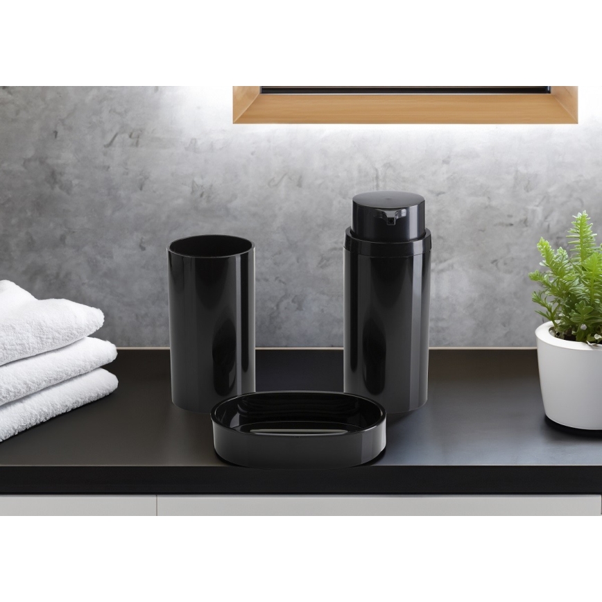 Badezimmer-Set CARMEN 5 Stk. schwarz