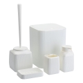 Badezimmer-Set CRYSTAL 5 Stk. weiß