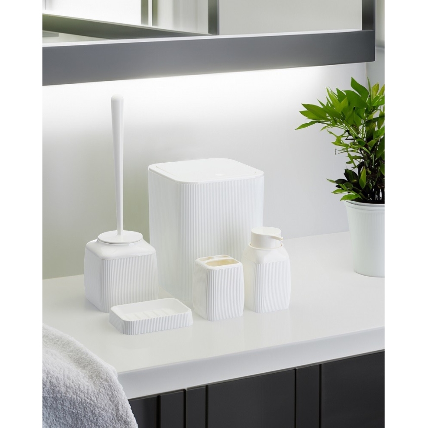 Badezimmer-Set CRYSTAL 5 Stk. weiß