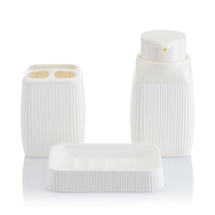 Badezimmer-Set CRYSTAL 5 Stk. weiß