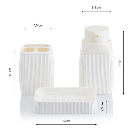 Badezimmer-Set CRYSTAL 5 Stk. weiß