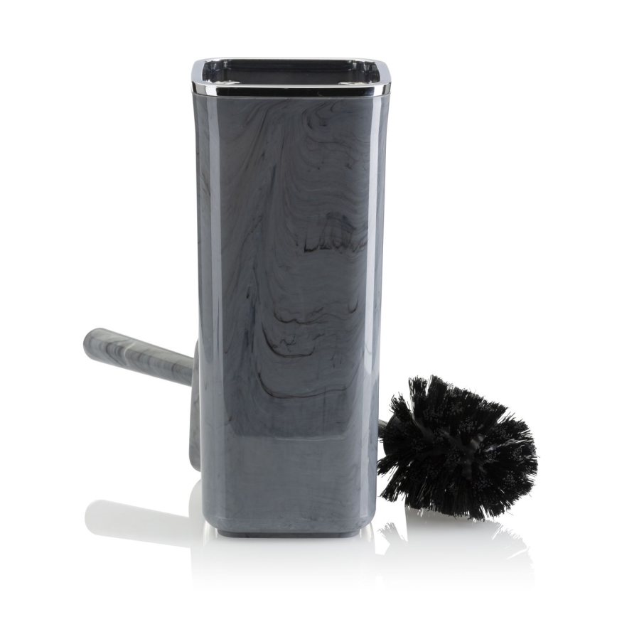 Badezimmer-Set GRIS 5 Stk. grau/glänzendes Chrom