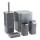 Badezimmer-Set GRIS 5 Stk. grau/glänzendes Chrom