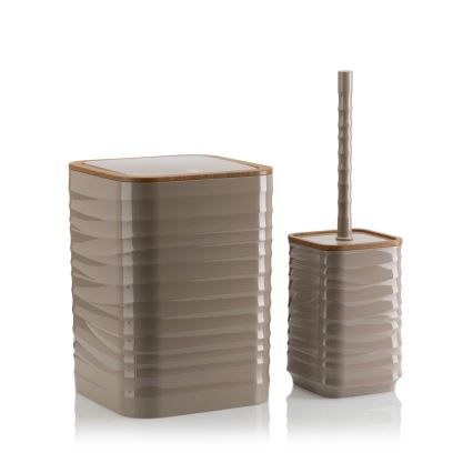 Badezimmer-Set WAVE 5 Stk. beige/braun
