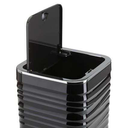 Badezimmer-Set WAVE 5 Stk. schwarz/glänzendes Chrom