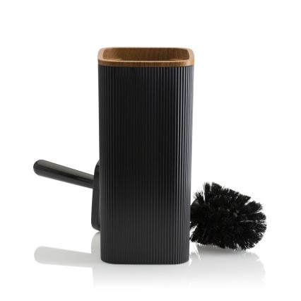 Badezimmer-Set ZOYA 5 Stk. schwarz/braun