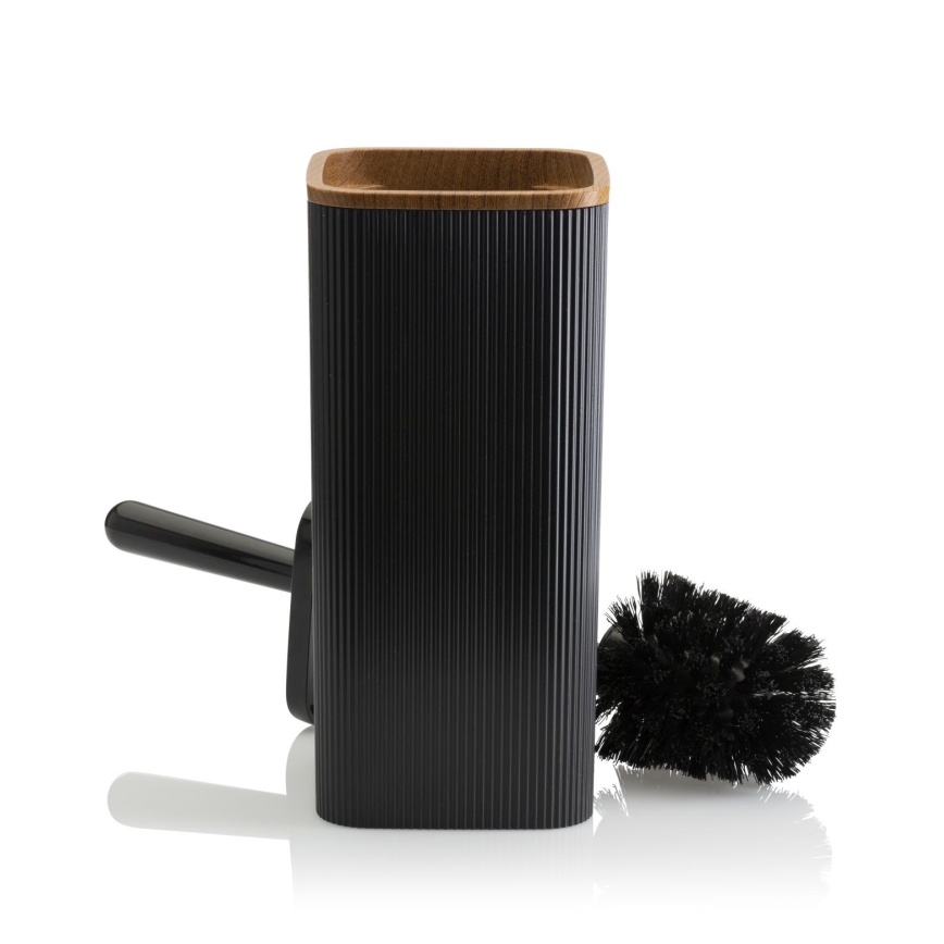 Badezimmer-Set ZOYA 5 Stk. schwarz/braun