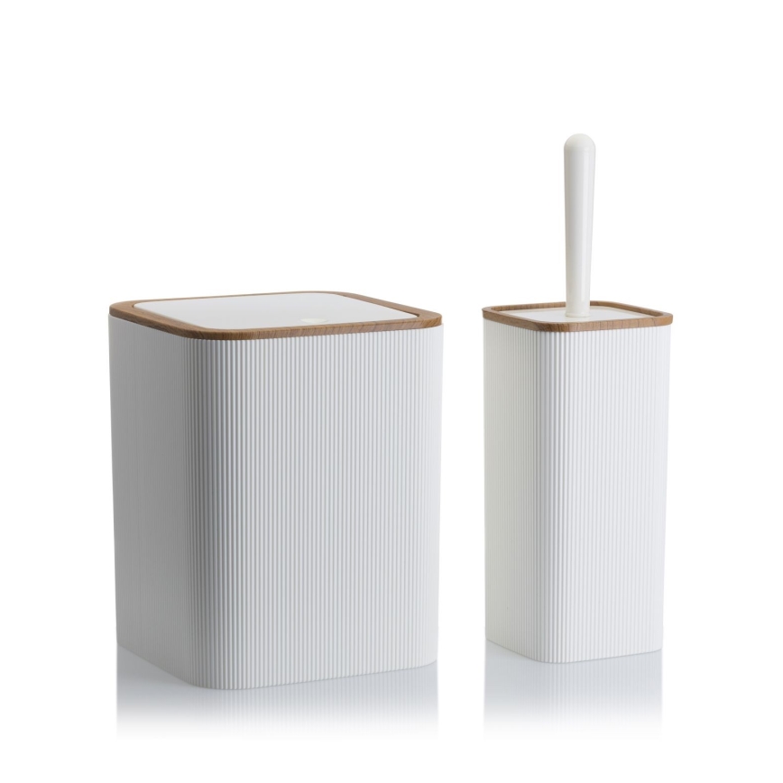 Badezimmer-Set ZOYA 5 Stk. weiß/braun