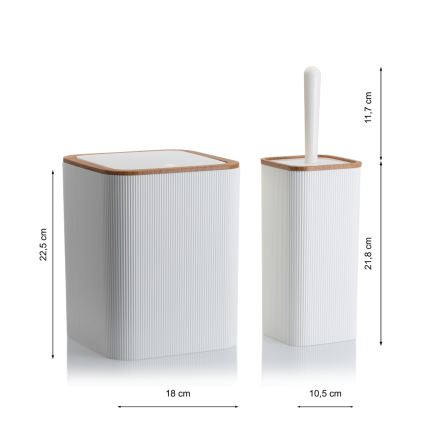 Badezimmer-Set ZOYA 5 Stk. weiß/braun