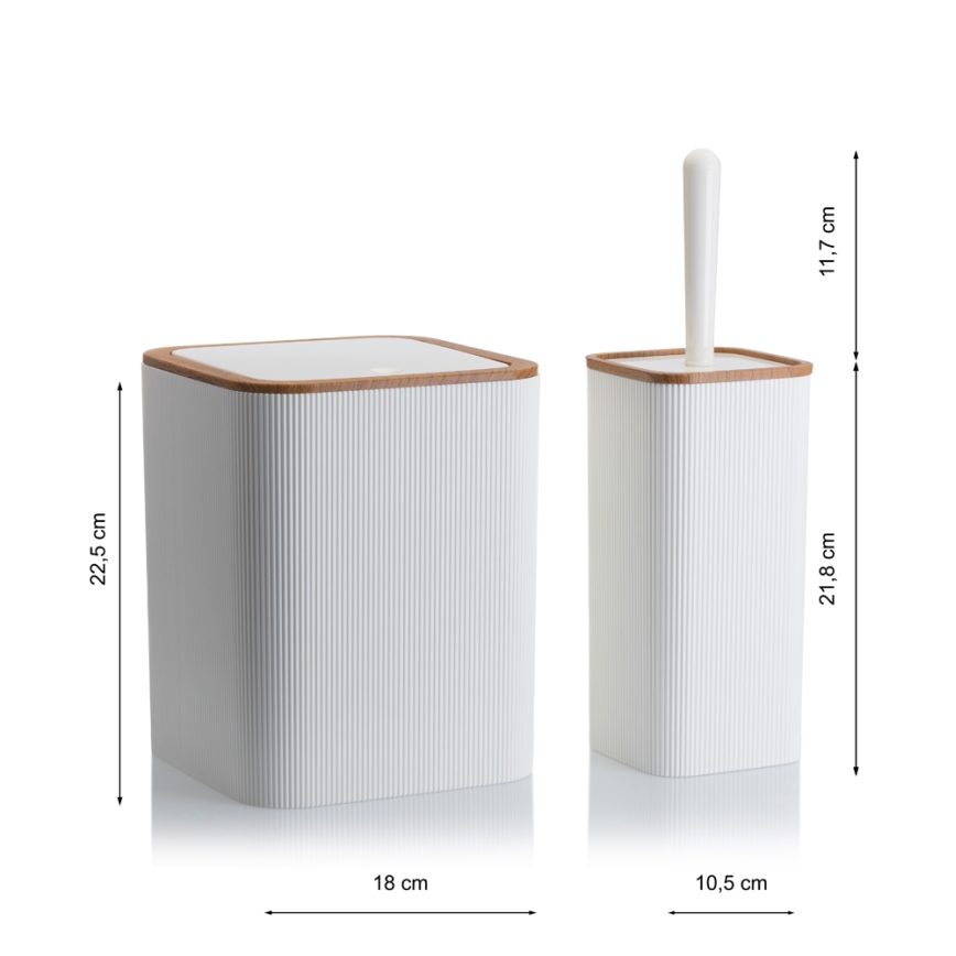 Badezimmer-Set ZOYA 5 Stk. weiß/braun