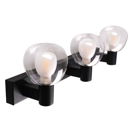 Badezimmer-Wandleuchte POLA 3xG9/5W/230V IP44 schwarz/transparent