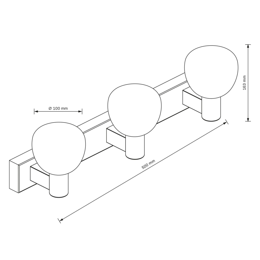 Badezimmer-Wandleuchte POLA 3xG9/5W/230V IP44 schwarz/transparent