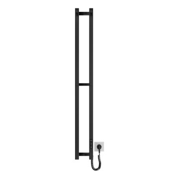 Badezimmerheizkörper HF SLIM, 80 W/230 V, 117 × 14 cm, schwarz, eckig, Schutzart IP44