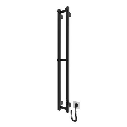 Badezimmerheizkörper HF SLIM, 80 W/230 V, 117 × 14 cm, schwarz, eckig, Schutzart IP44