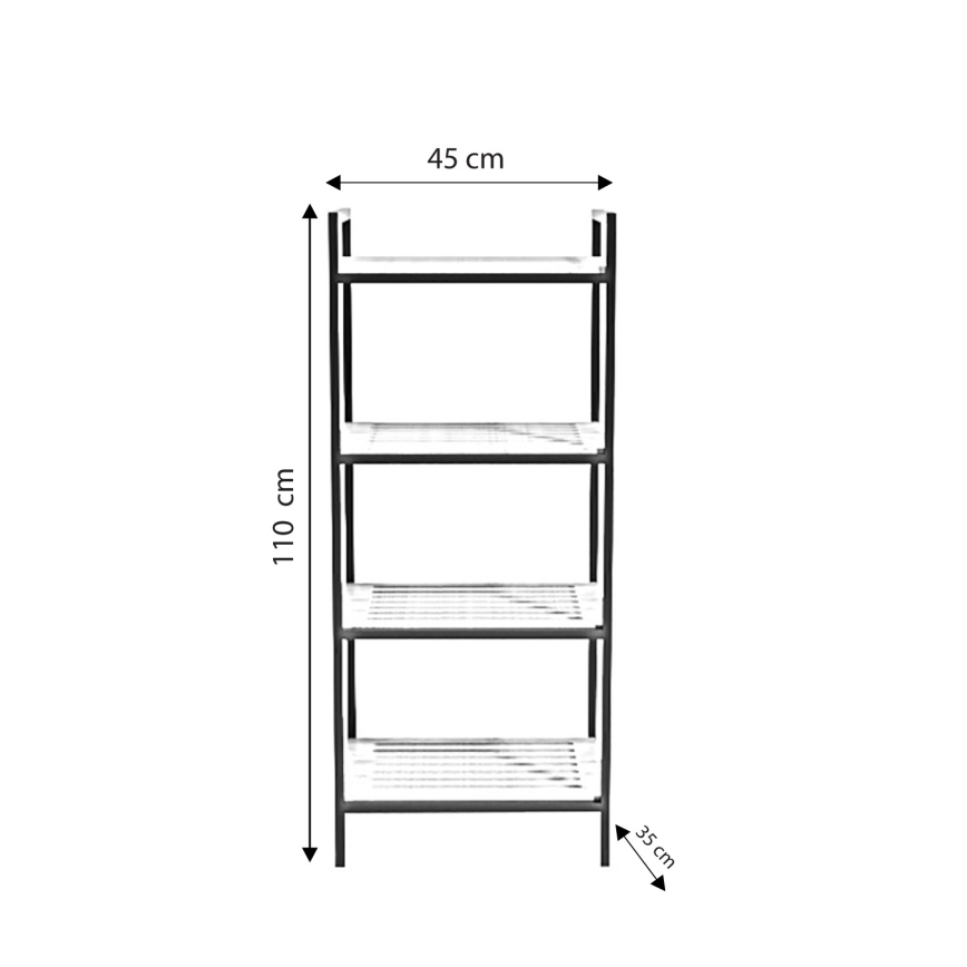 Badezimmerregal STRALSUND 110x45 cm Eiche/schwarz