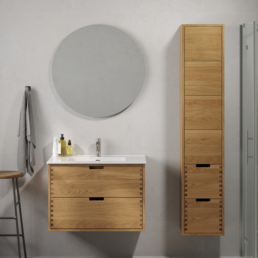 Badezimmerschrank GRIBSKOV 175 cm beige/Eiche