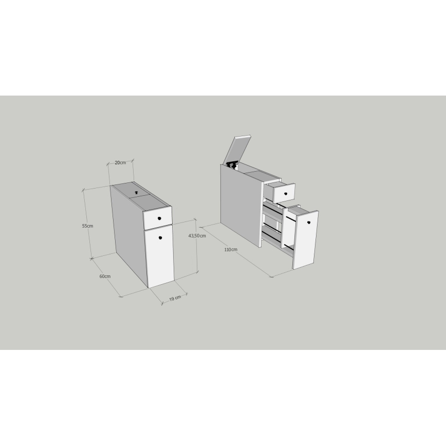 Badezimmerschrank MELODY, Marmor-Dekor, beige