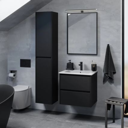Badezimmerschrank mit integriertem Waschbecken MOLDE 60x55x46 cm schwarz
