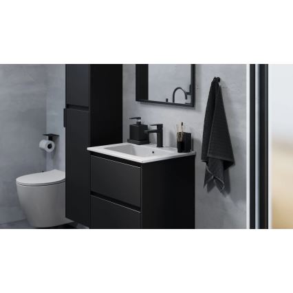 Badezimmerschrank mit integriertem Waschbecken MOLDE 60x55x46 cm schwarz