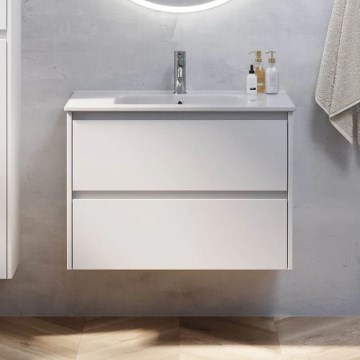 Badezimmerschrank mit integriertem Waschbecken MOLDE 80x55x46 cm weiß