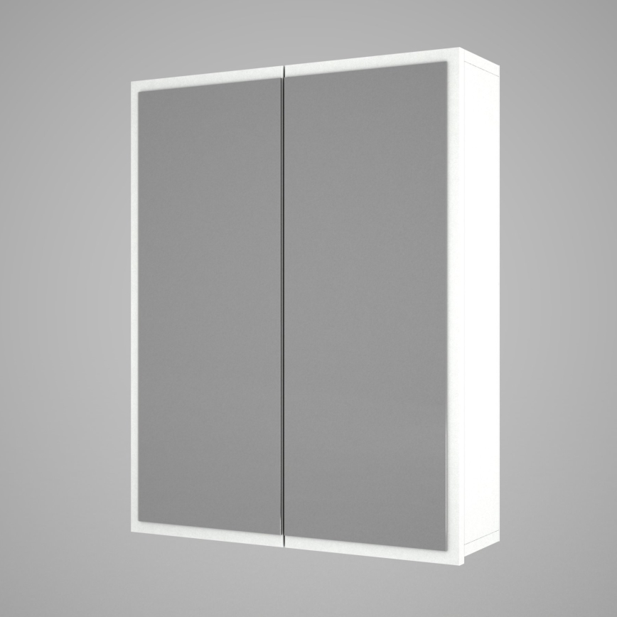 Badezimmerschrank mit Spiegel KAYLA 78x60 cm weiß