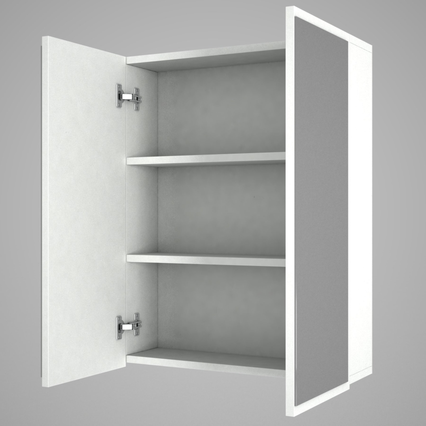 Badezimmerschrank mit Spiegel KAYLA 78x60 cm weiß