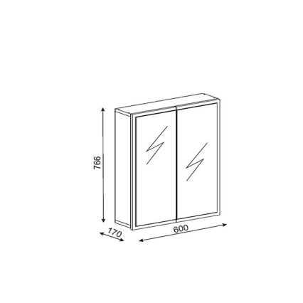 Badezimmerschrank mit Spiegel KAYLA 78x60 cm weiß