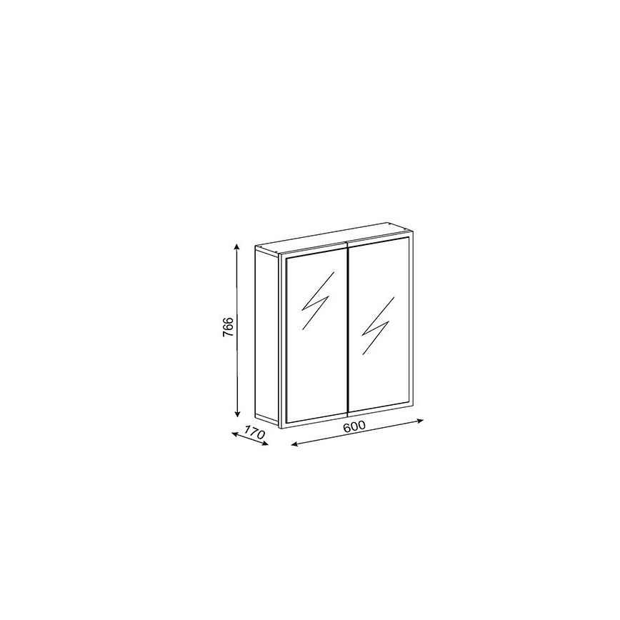 Badezimmerschrank mit Spiegel KAYLA 78x60 cm weiß