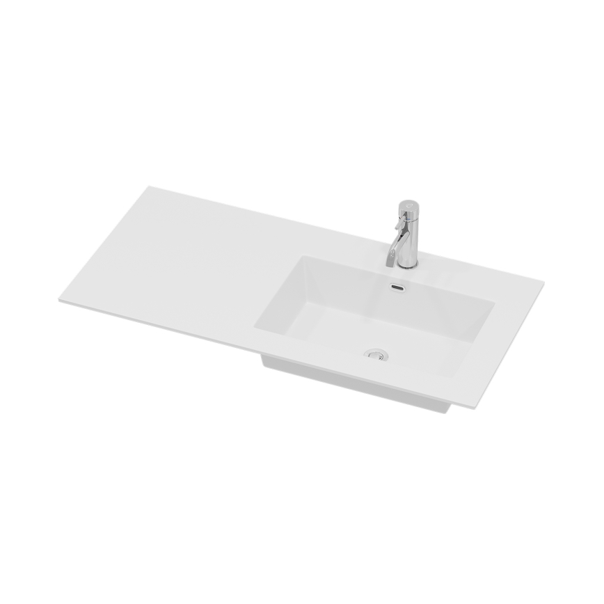 Badezimmerschrank mit Waschbecken HELSINKI 95 cm, rechts, schwarz