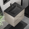 Badezimmerschrank mit Waschbecken KENWOOD 61x52x45 cm Marakesh/Schwarz