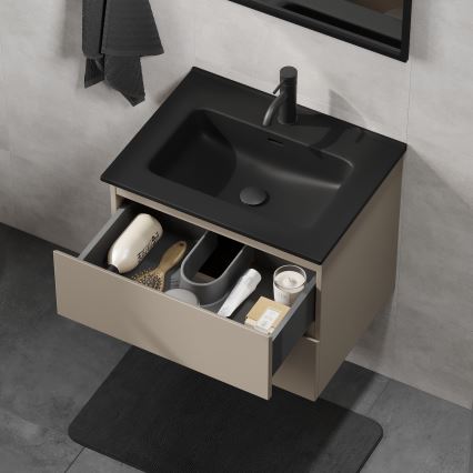 Badezimmerschrank mit Waschbecken KENWOOD 61x52x45 cm Marakesh/Schwarz
