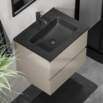 Badezimmerschrank mit Waschbecken KENWOOD 61x52x45 cm Marrakesch/Schwarz
