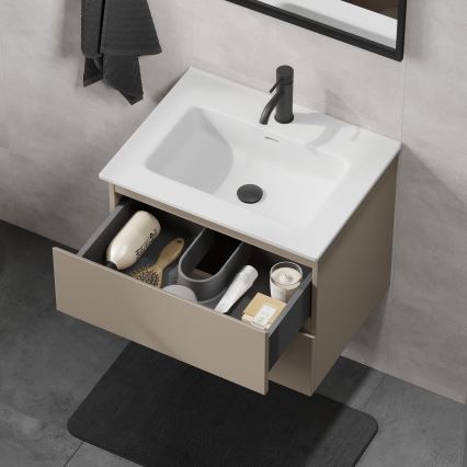 Badezimmerschrank mit Waschbecken KENWOOD 61x52x47 cm Marakesh/weiß