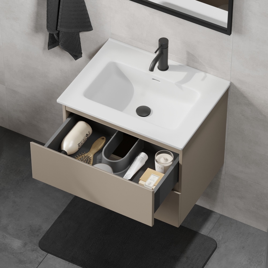 Badezimmerschrank mit Waschbecken KENWOOD 61x52x47 cm Marakesh/weiß