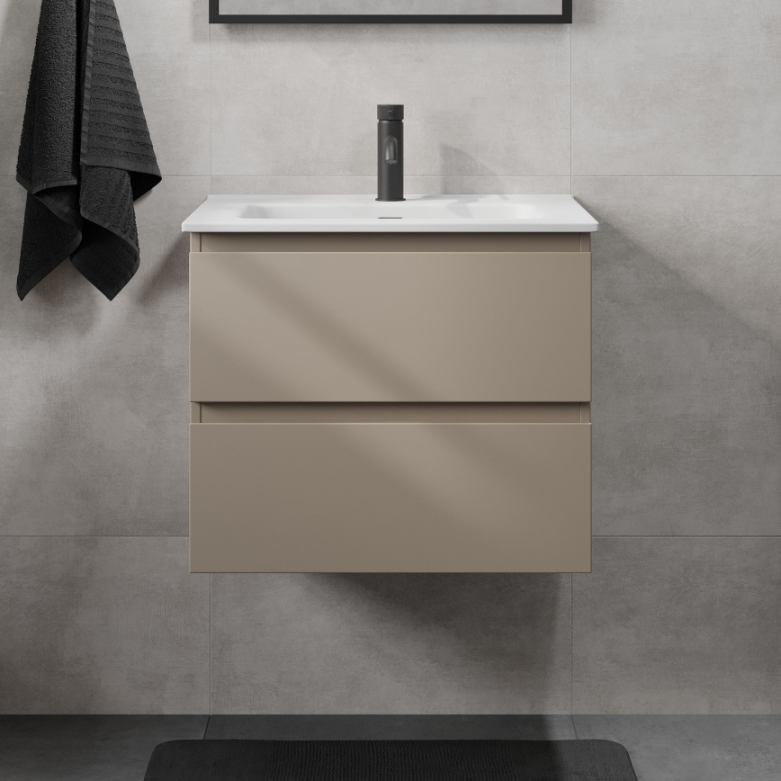 Badezimmerschrank mit Waschbecken KENWOOD 61x52x47 cm Marakesh/weiß