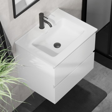Badezimmerschrank mit Waschbecken KENWOOD 61x52x47 cm, weiß