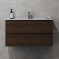 Badezimmerschrank mit Waschbecken KENWOOD 91x50x47 cm Nussbaum